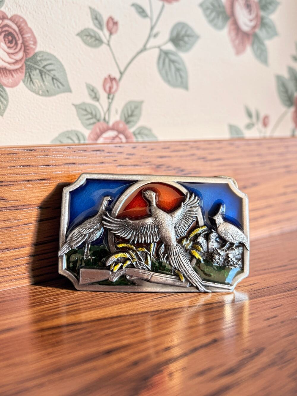 Vintage 1983 Siskiyou Pheasant Turkey Quail Hunting Belt Buckle Enamel R-27